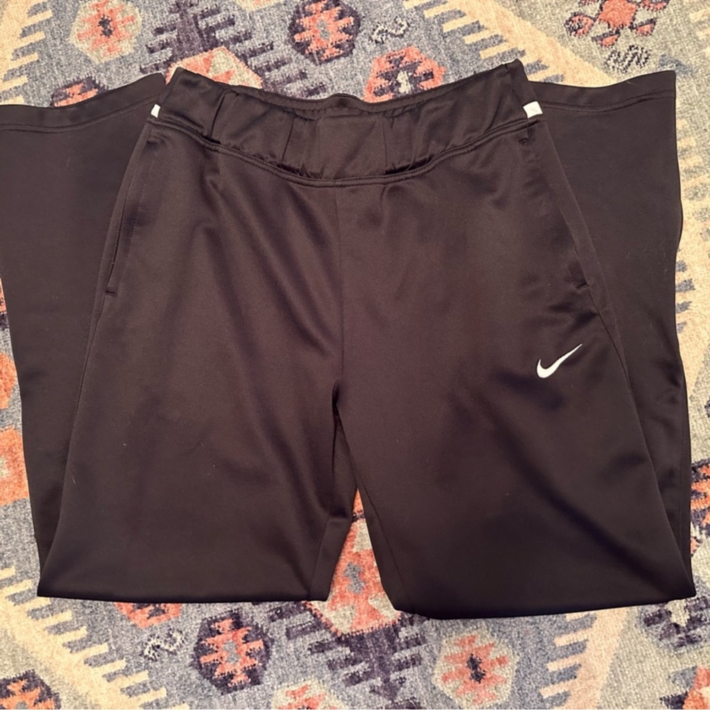 Nike Black Track Pants with White Swoosh